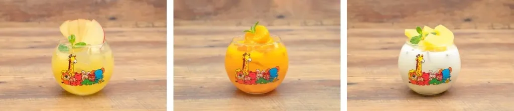 ・100%りんごジュース ・100%オレンジジュース ・乳酸飲料