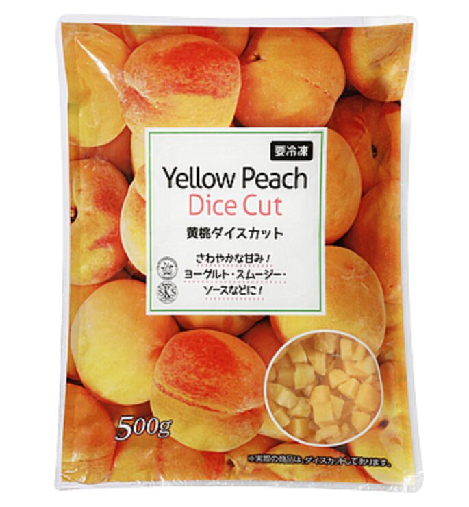 業務スーパーで買える冷凍フルーツ⑤冷凍黄桃ダイスカット